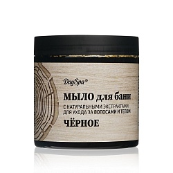Мыло Dey Spa для бани в банке Черное,  500мл (для волос и тела)
