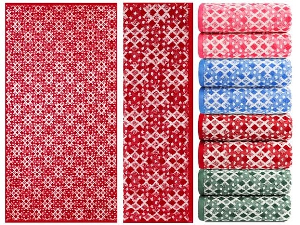 Полотенце махровое  "Клетка", плотность 465  г/кв.м, 50х90см