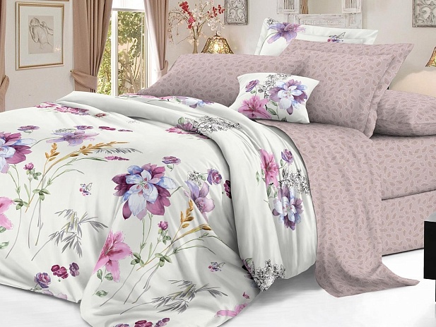 Комплект постельного белья Евро "Sateen De Luxe" Эльф, Элисия