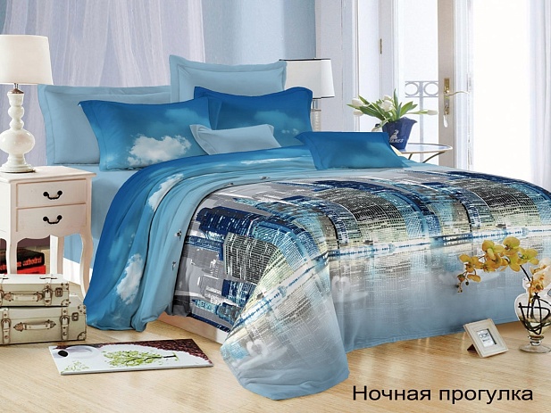 Комплект постельного белья Семейный Felicita, Ночная прогулка