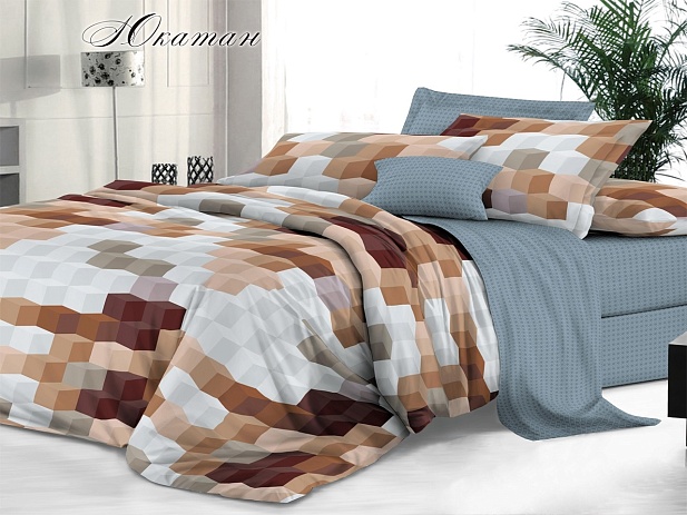 Комплект постельного белья Евро "Sateen De Luxe" Эльф, Юкатан