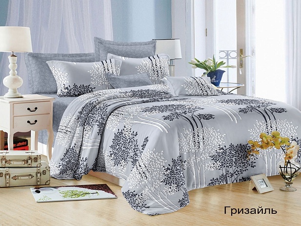 Комплект постельного белья 1,5 спальный Satin Collection, Гризайль