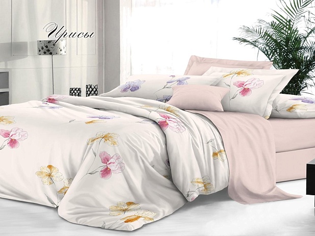 Комплект постельного белья 1,5 спальное "Sateen De Luxe" Эльф, Ирисы