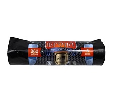 Мешки для мусора БРОНЯ 360л.ПВД черные 60 мкр 120*160см, (5 шт)