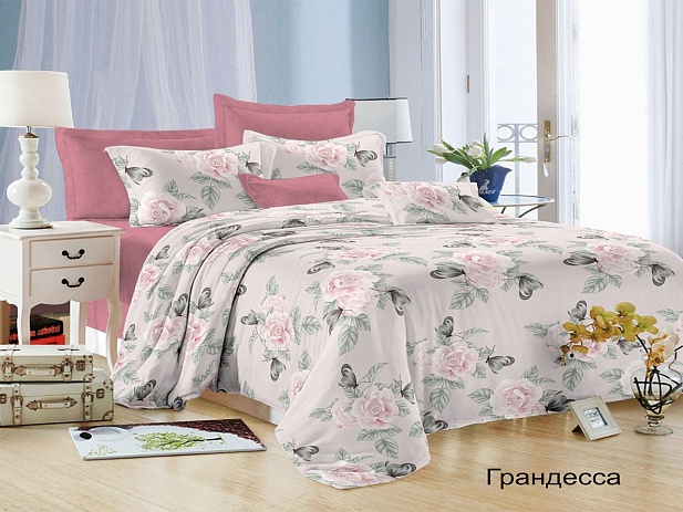 Комплект белья с ОДЕЯЛОМ - ПОКРЫВАЛОМ Евро, Грандесса