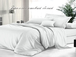 Комплект постельного белья 1,5 спальный гладкокрашеный "Sateen De Luxe" Эльф, Бриллиантовый белый